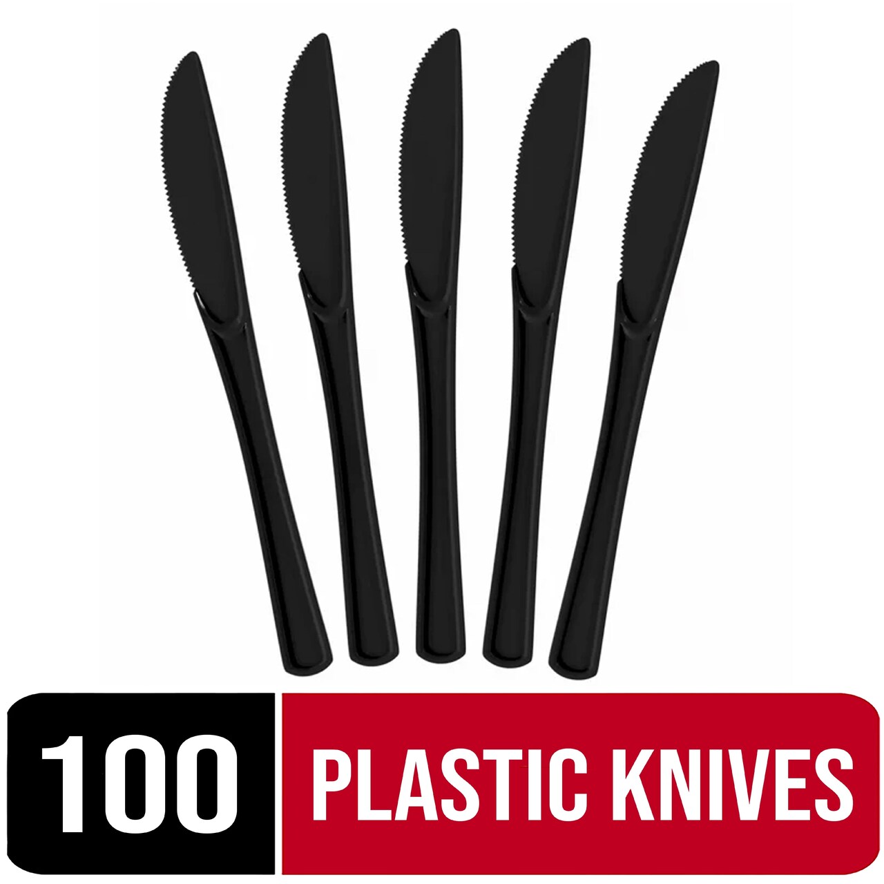Party Solids 100 Pcs Disposable Utensils – Heavy Duty Plastic Cutlery Set – Premium Plastic Forks, Spoons or Knives for Parties, Events, Catering & Tableware Supplies by Exquisite